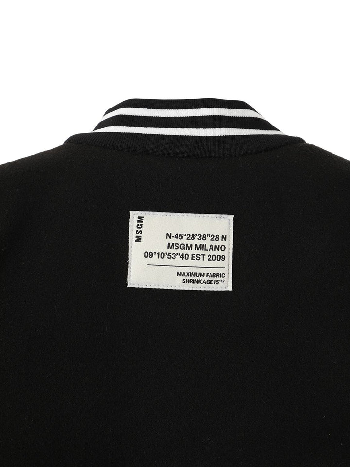 MSGM  Black Striped Trim Bomber Jacket Veronique Luxury Collections