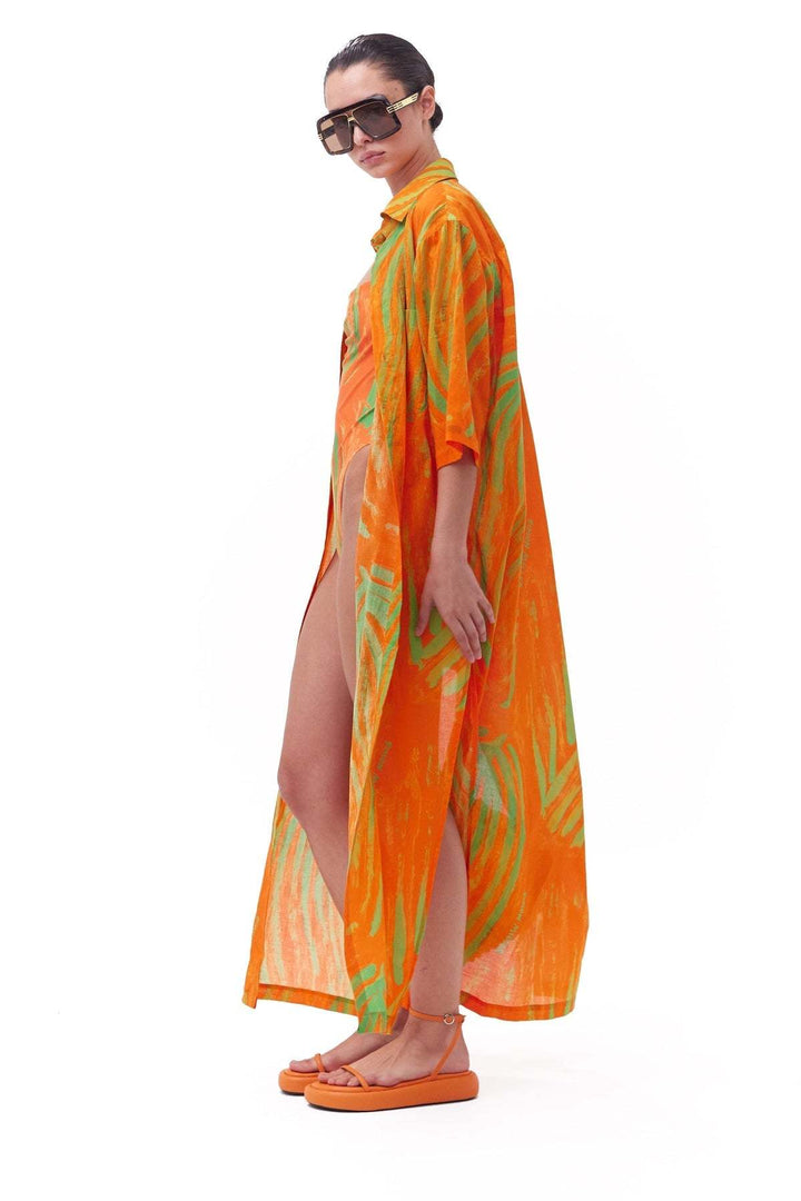 SIMON MILLER  Orange Leaf Dress Veronique Luxury Collections