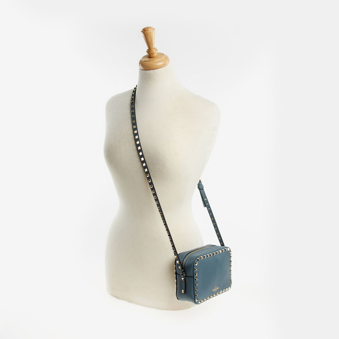 VALENTINO GARAVANI  Blue Studded Cross Body Bag Veronique Luxury Collections