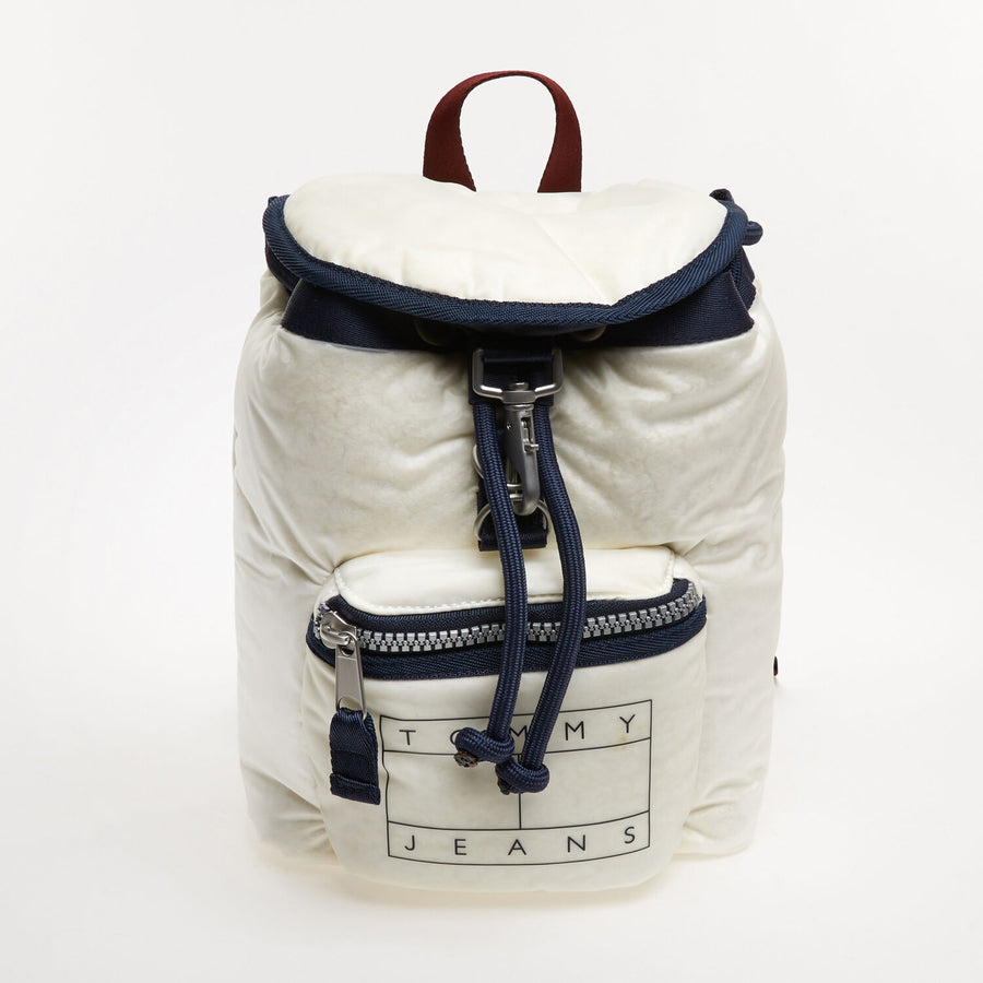 TOMMY HILFIGER  White Enclosed Sherpa Backpack Veronique Luxury Collections
