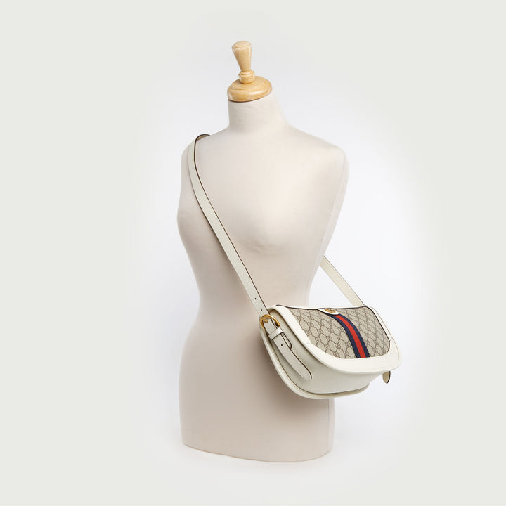 GUCCI  Brown Monogram Shoulder Bag Veronique Luxury Collections