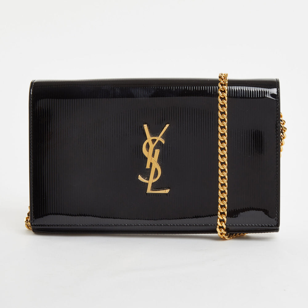 SAINT LAURENT  Black Emblem Logo Cross Body Bag Veronique Luxury Collections