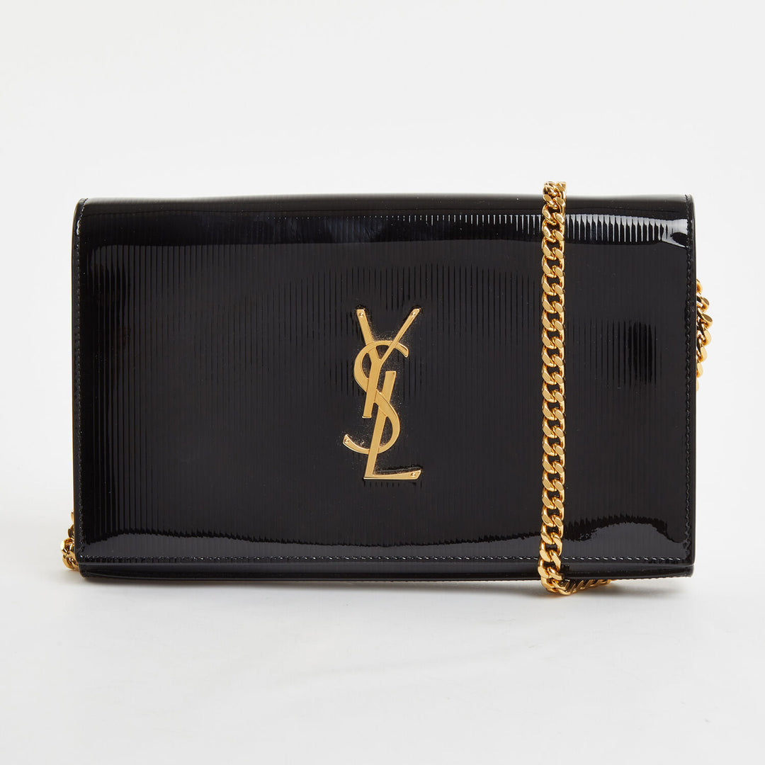 SAINT LAURENT  Black Emblem Logo Cross Body Bag Veronique Luxury Collections