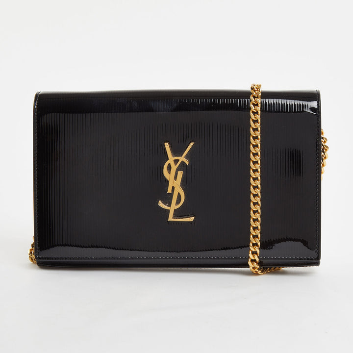 SAINT LAURENT  Black Emblem Logo Cross Body Bag Veronique Luxury Collections
