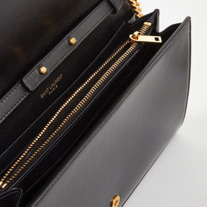 SAINT LAURENT  Black Emblem Logo Cross Body Bag Veronique Luxury Collections