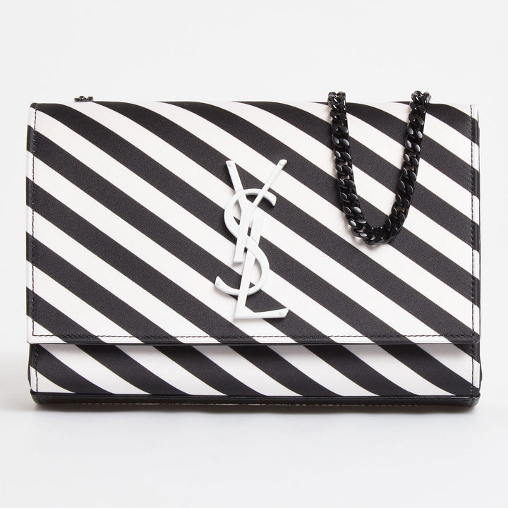 SAINT LAURENT  Black & White Stripe Kate Shoulder Bag Veronique Luxury Collections