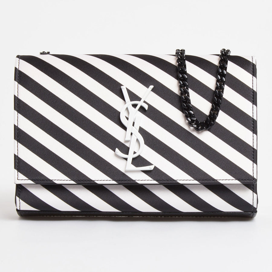 SAINT LAURENT  Black & White Stripe Kate Shoulder Bag Veronique Luxury Collections