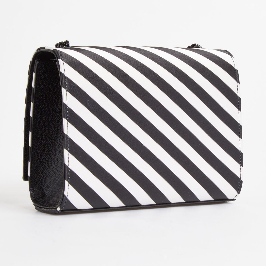 SAINT LAURENT  Black & White Stripe Kate Shoulder Bag Veronique Luxury Collections