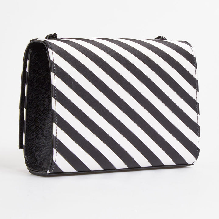 SAINT LAURENT  Black & White Stripe Kate Shoulder Bag Veronique Luxury Collections