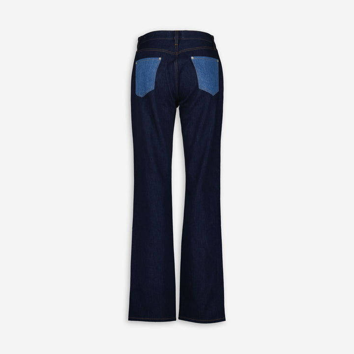FRAME  Blue Le Jane Contrast Patchwork Jeans Veronique Luxury Collections