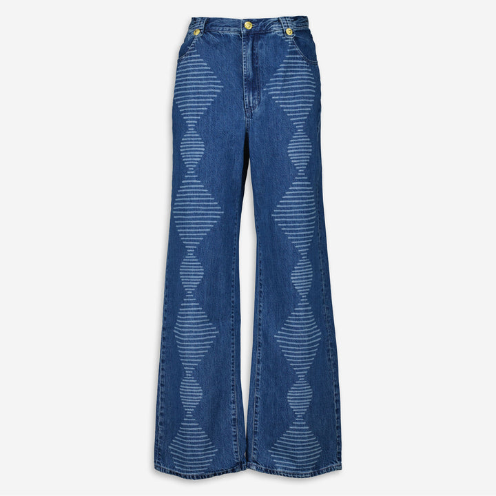 HAYLEY MENZIES  Blue Diamond Wide Leg Jeans Veronique Luxury Collections