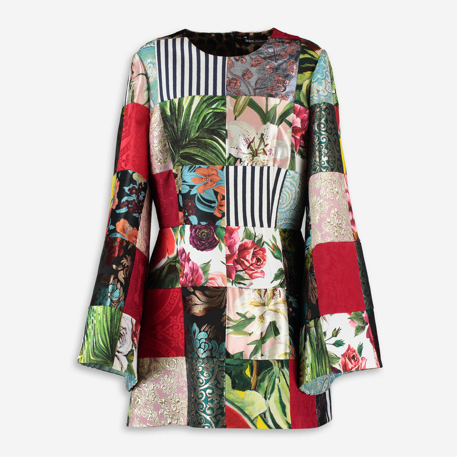 DOLCE & GABBANA  Multicolour Patchwork Dress Veronique Luxury Collections