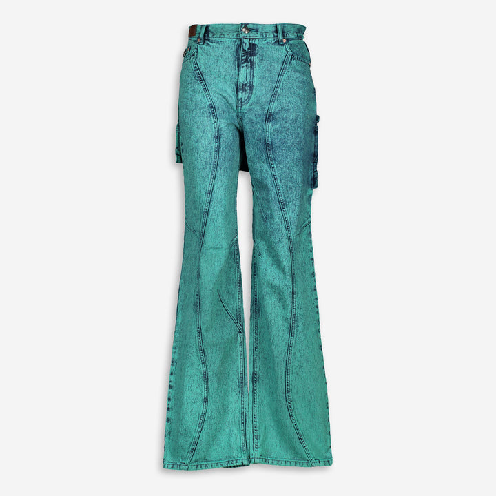 ANDERSSON BELL  Green & Blue Dyed Straight Leg Jeans Veronique Luxury Collections
