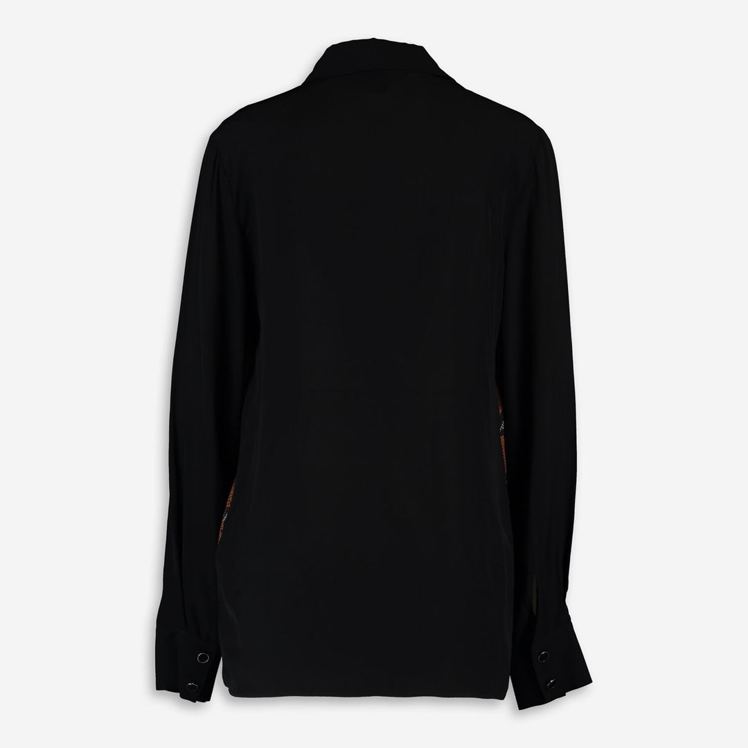 JUST CAVALLI  Black & Brown Patterned Blouse Veronique Luxury Collections