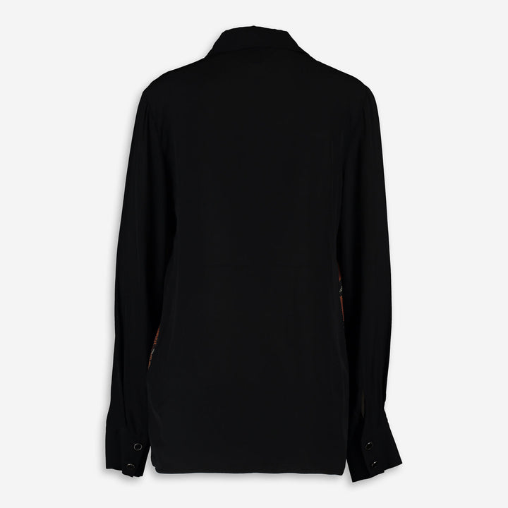 JUST CAVALLI  Black & Brown Patterned Blouse Veronique Luxury Collections