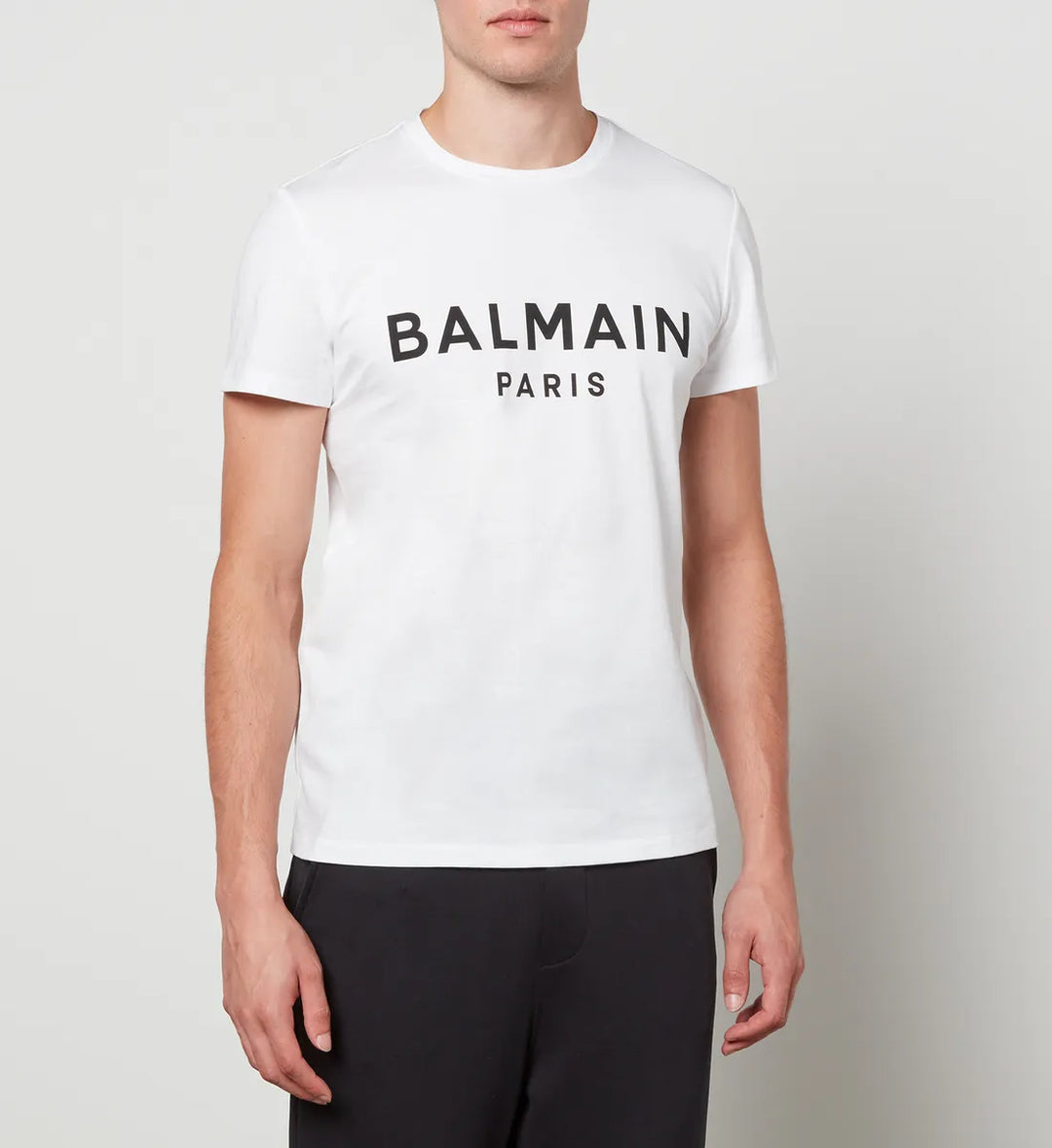 BALMAIN White Logo T Shirt Veronique Luxury Collections