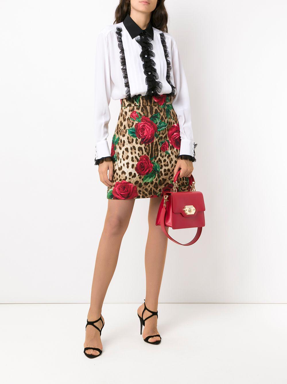 DOLCE & GABBANA LEOPARD Print Multicolour Rose  Skirt Veronique Luxury Collections
