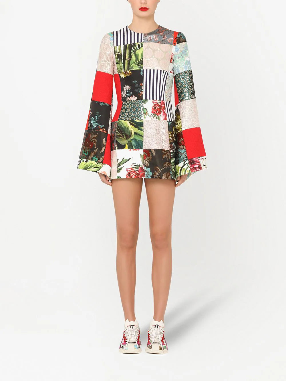DOLCE & GABBANA  Multicolour Patchwork Dress Veronique Luxury Collections