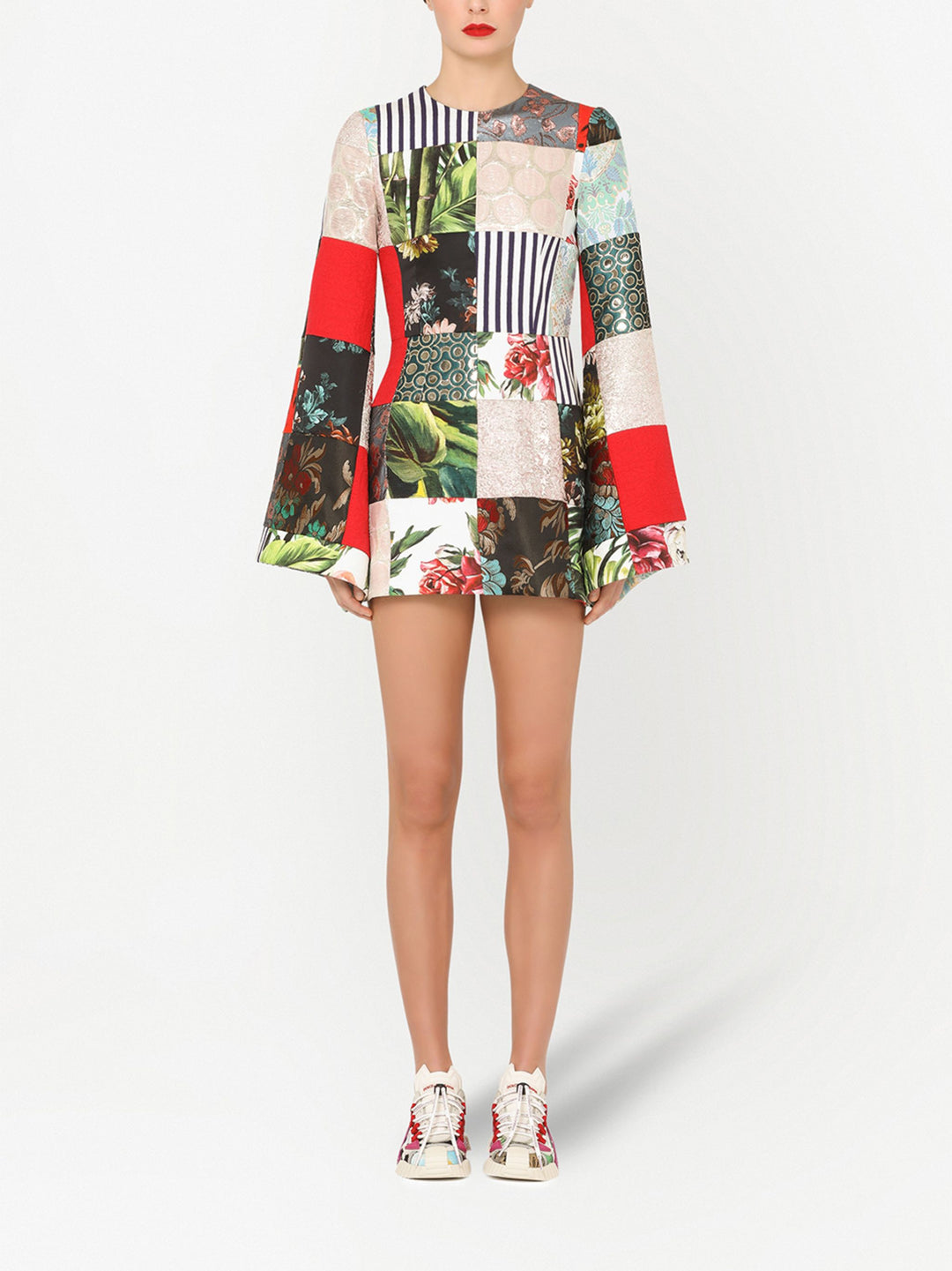 DOLCE & GABBANA  Multicolour Patchwork Dress Veronique Luxury Collections