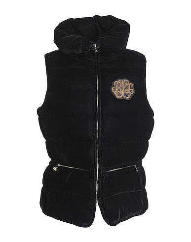 Lauren Ralph Lauren Bullion Velvet Quilted Vest in Black Veronique Luxury Collections