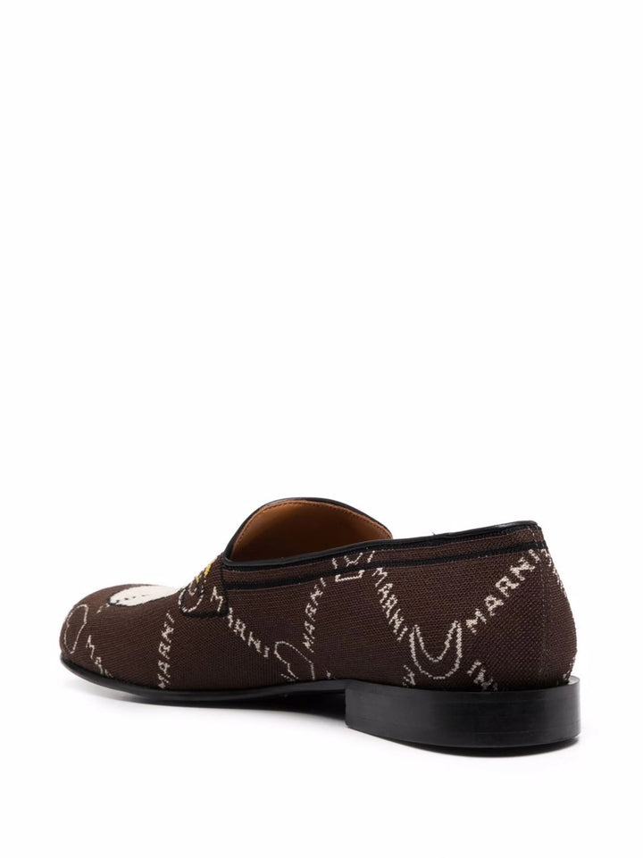 MARNI  Brown Monogram Loafers Veronique Luxury Collections