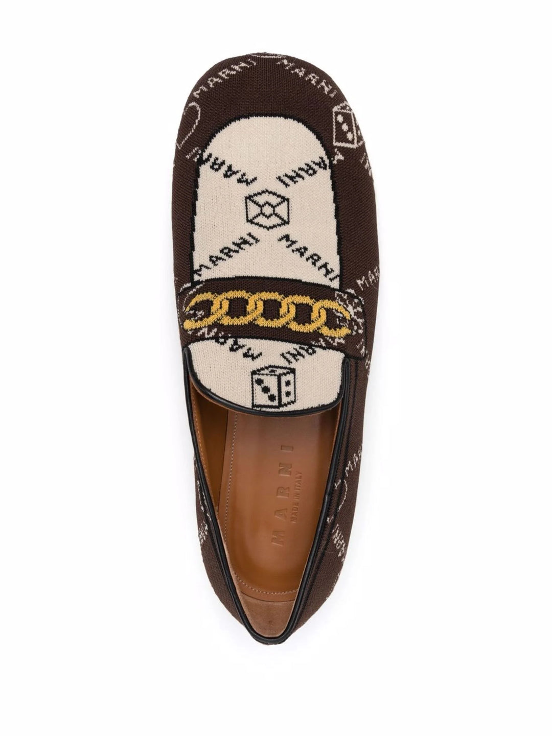 MARNI  Brown Monogram Loafers Veronique Luxury Collections