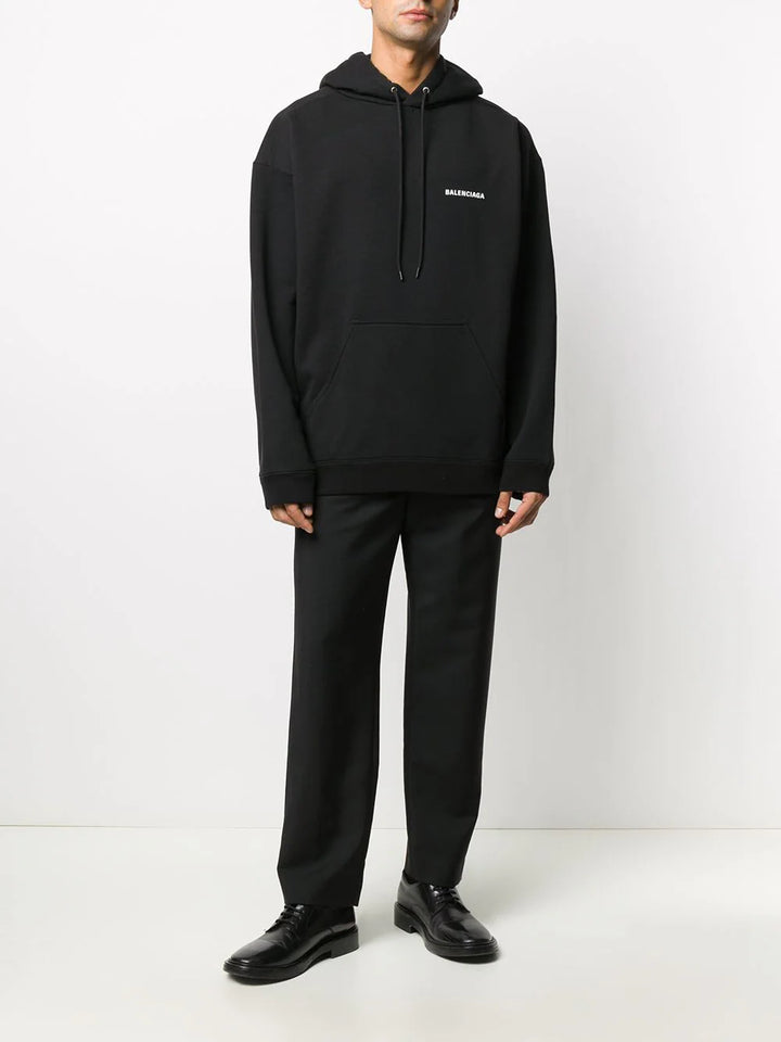 BALENCIAGA  Black Logo Hoodie Veronique Luxury Collections