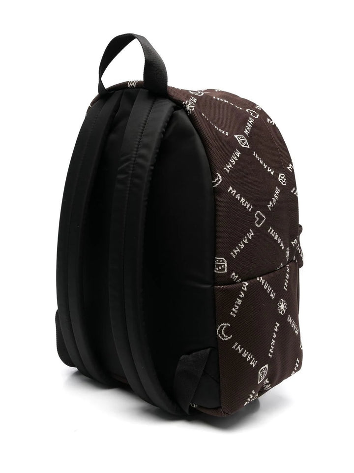 MARNI  Brown Monogram Backpack Veronique Luxury Collections
