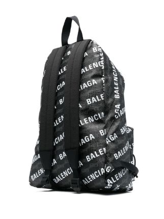 Balenciaga signature logo-print backpack Veronique Luxury Collections