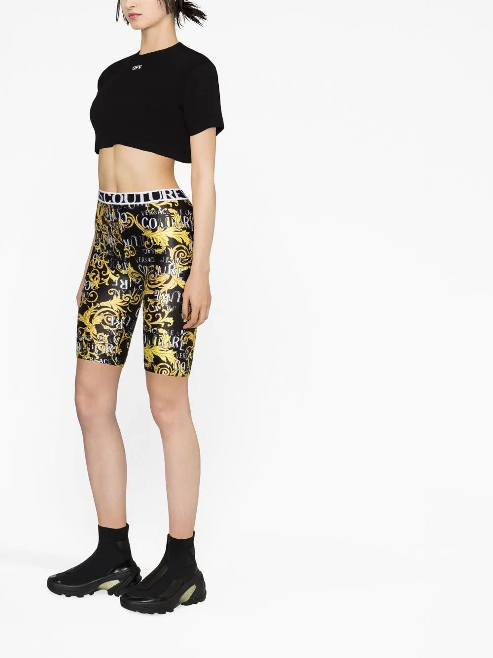 Versace Jeans Couture  baroque-print cycling Veronique Luxury Collections