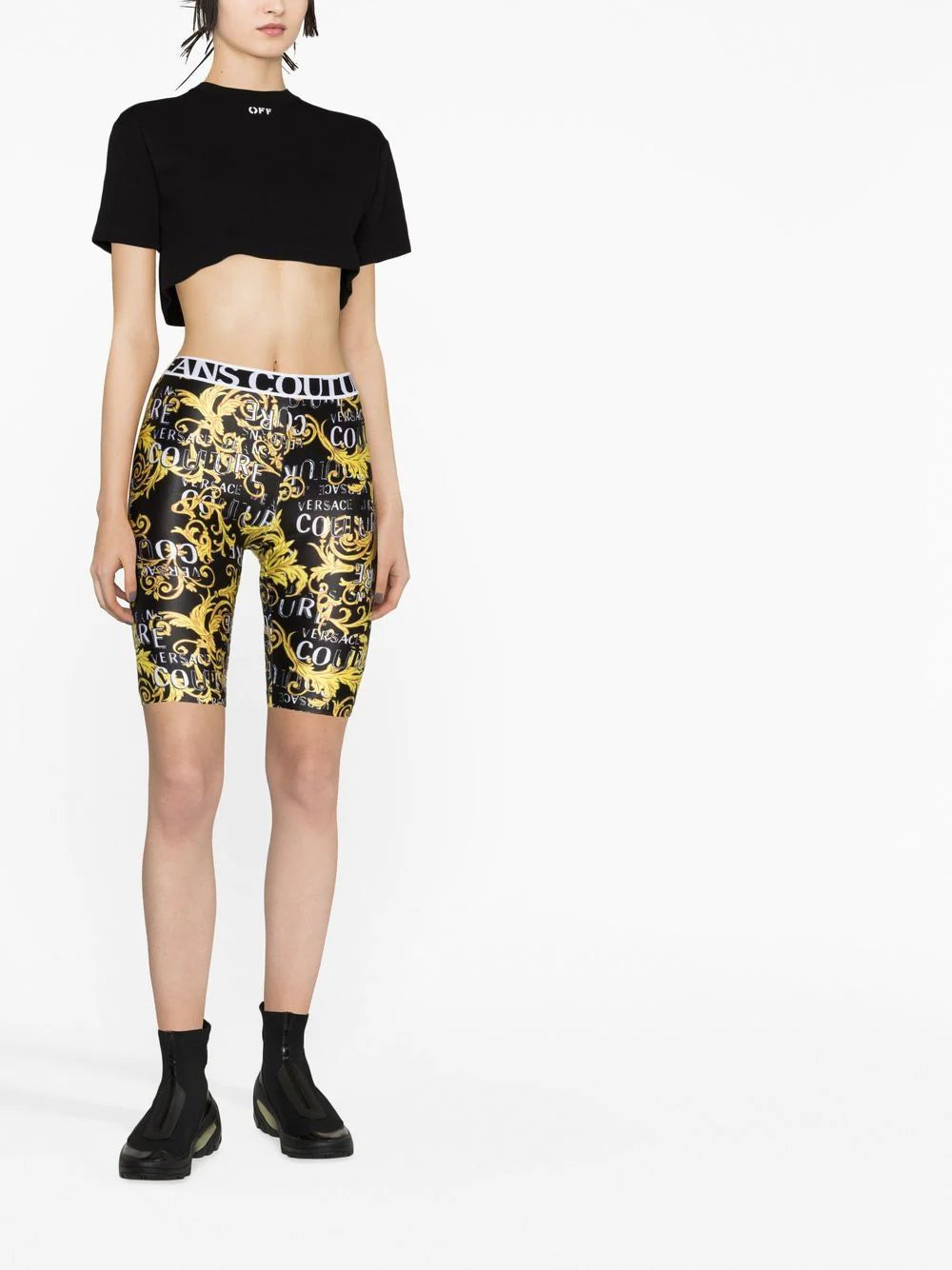Versace Jeans Couture  baroque-print cycling Veronique Luxury Collections