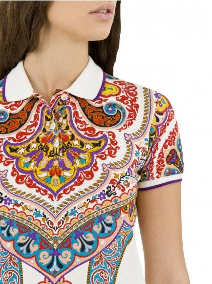 ETRO Milano  Paisley Printed Short-Sleeved Polo Shirt Veronique Luxury Collections