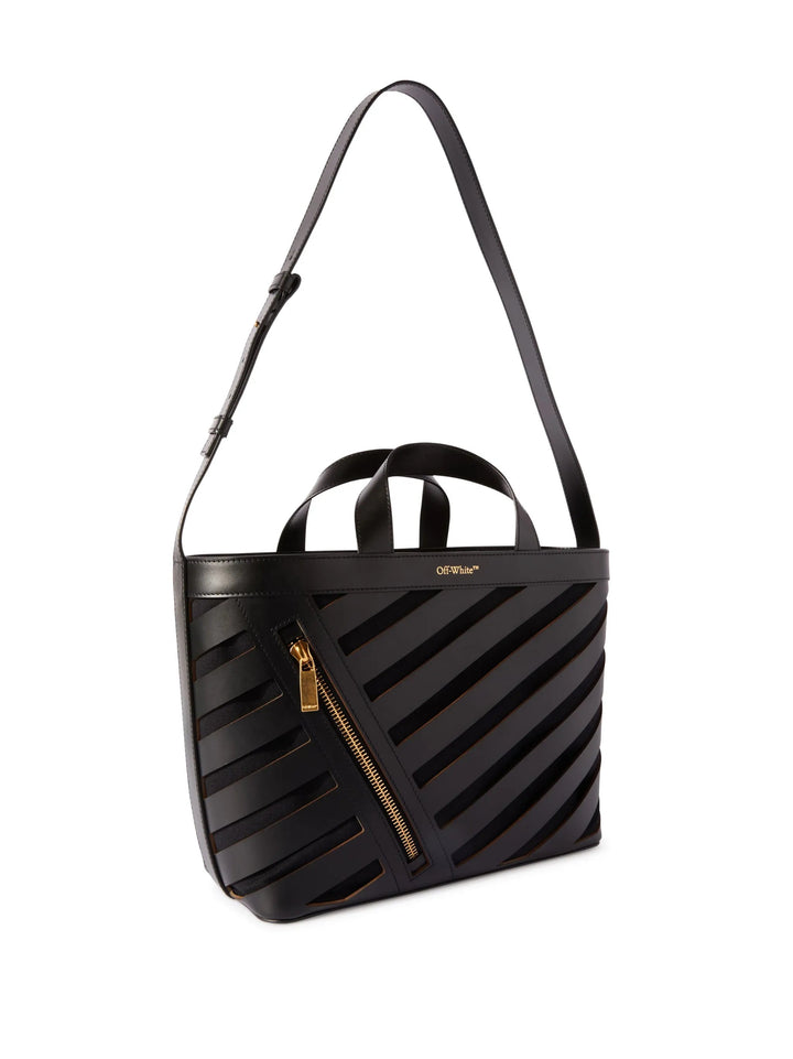 OFF WHITE  Black Cut Out Diagonal Tote Bag Veronique Luxury Collections
