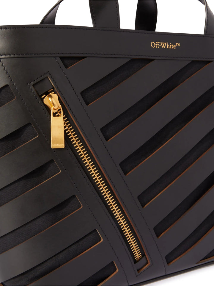 OFF WHITE  Black Cut Out Diagonal Tote Bag Veronique Luxury Collections