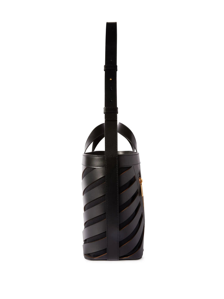 OFF WHITE  Black Cut Out Diagonal Tote Bag Veronique Luxury Collections