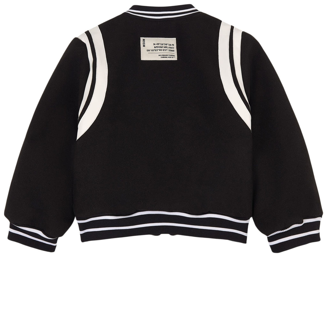 MSGM  Black Striped Trim Bomber Jacket Veronique Luxury Collections