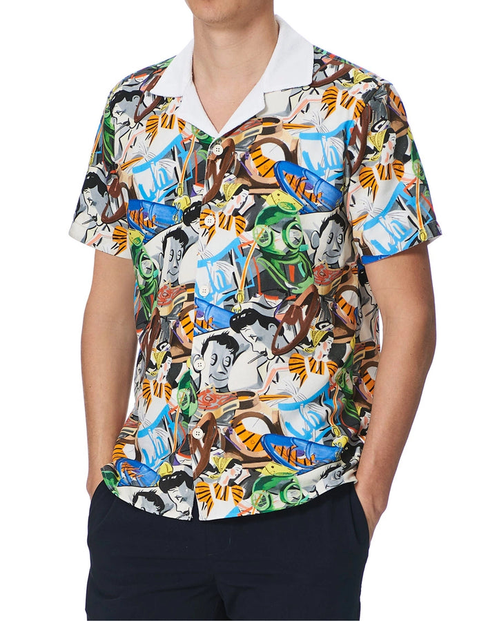 ORLEBAR BROWN  Multicoloured Travis David Salle Diving Shirt Veronique Luxury Collections