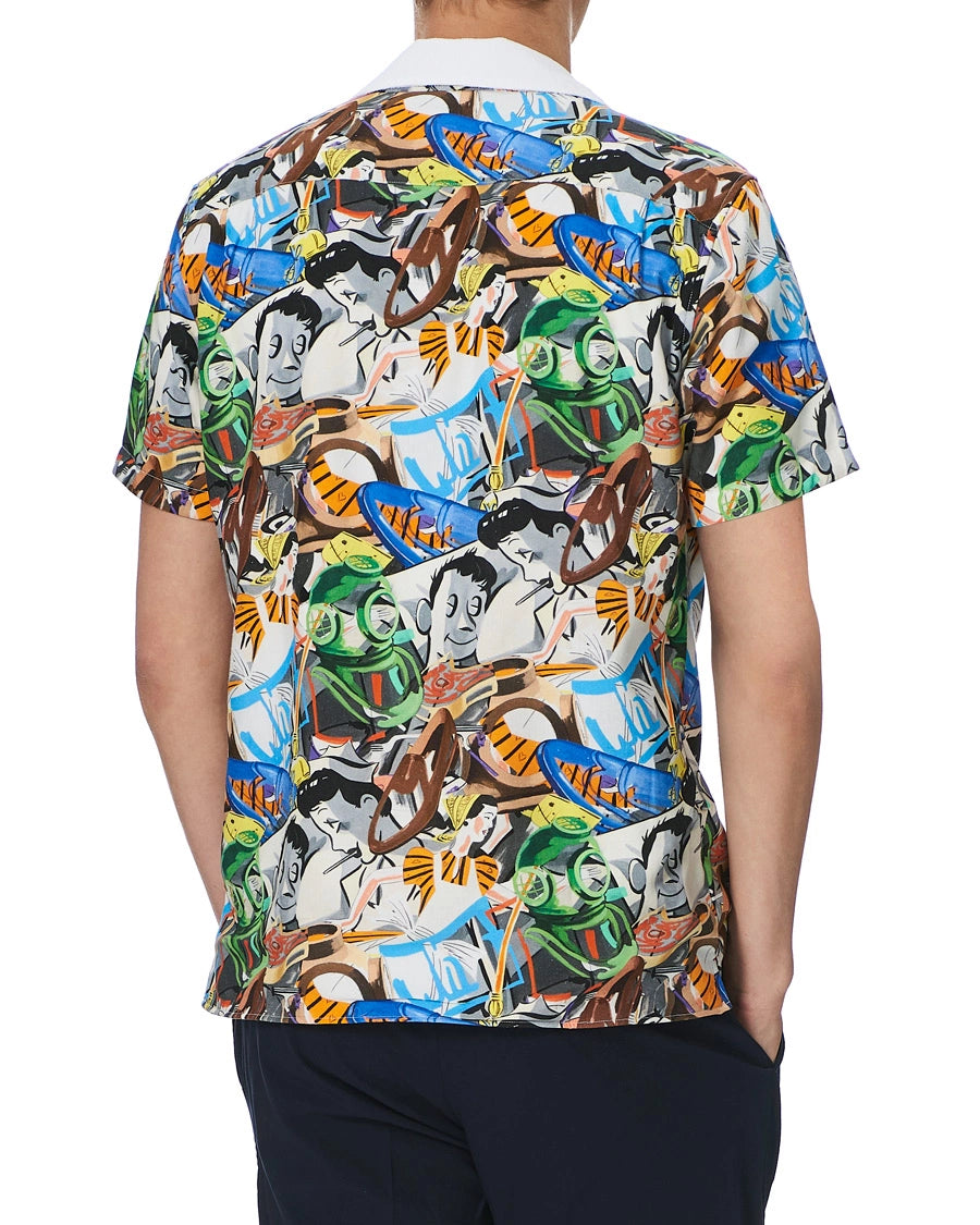 ORLEBAR BROWN  Multicoloured Travis David Salle Diving Shirt Veronique Luxury Collections