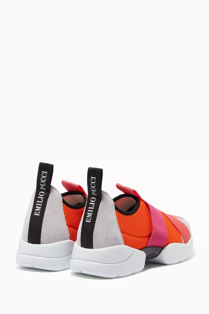EMILIO PUCCI  Multicolured Suede Panel Trainers Veronique Luxury Collections