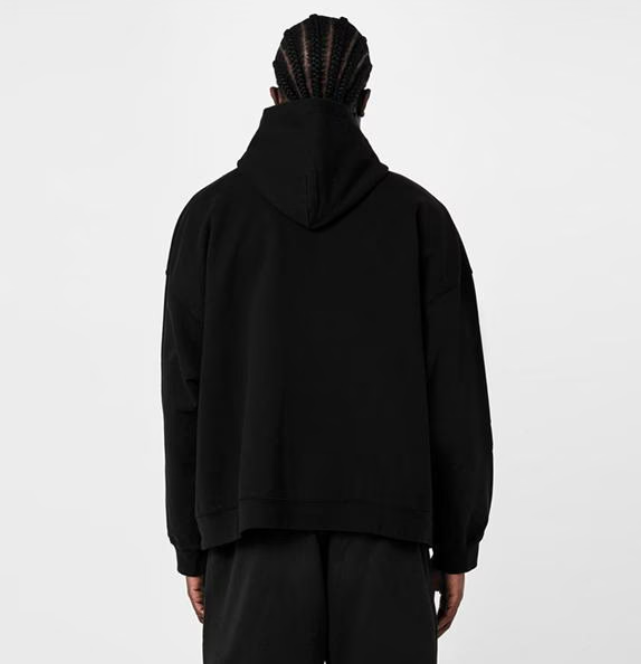 BALENCIAGA  Black Reverse Logo Hoodie Veronique Luxury Collections