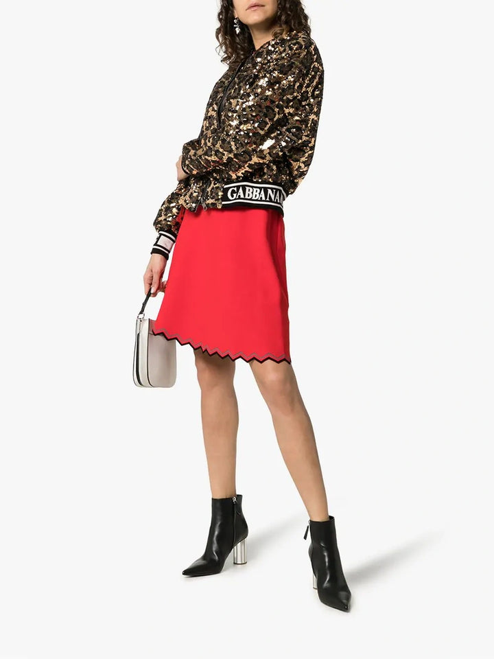 Dolce & Gabbana Sequin Embellished Leopard Print Bomber Jacket Veronique Luxury Collections