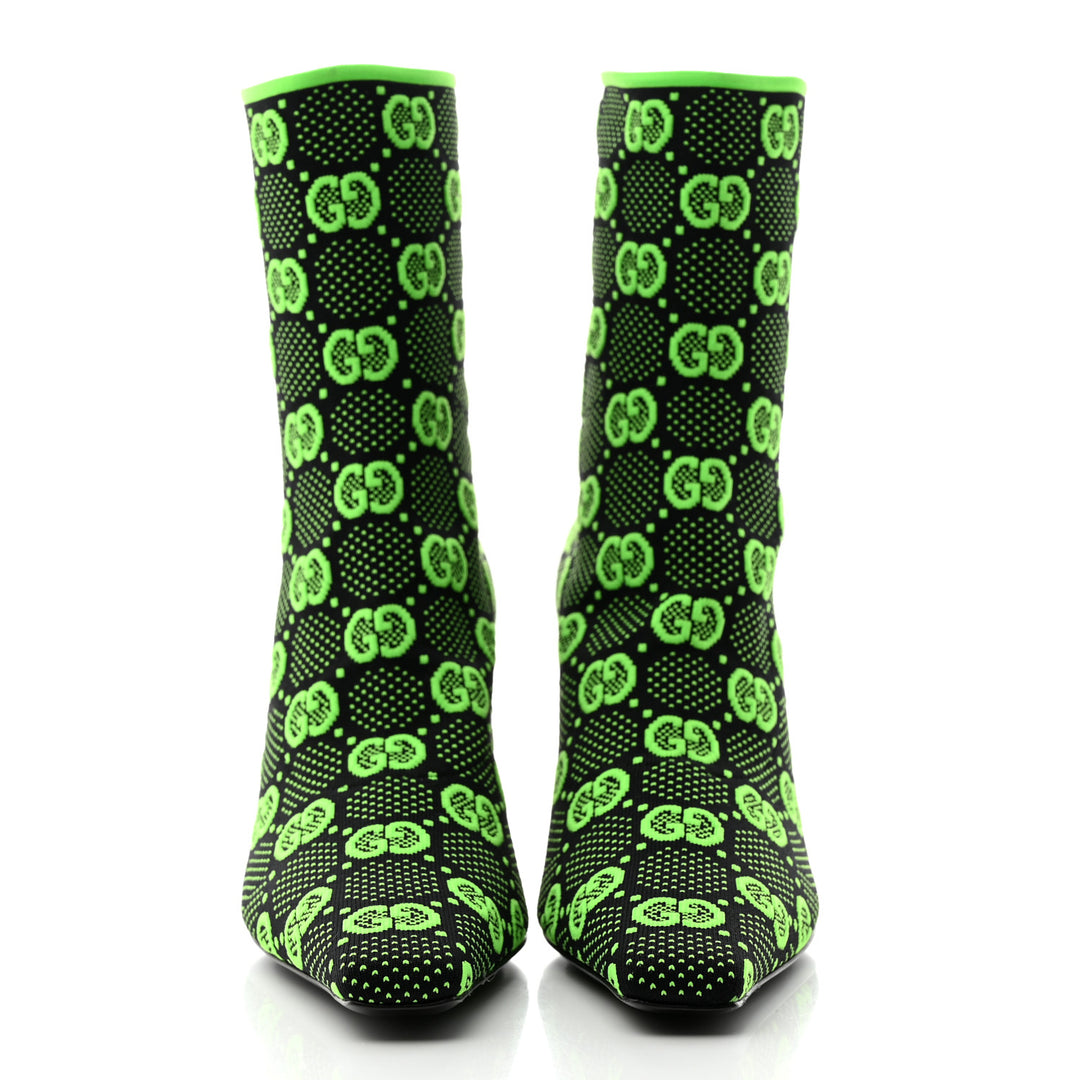 GUCCI  Green Monogram Ankle Boots Veronique Luxury Collections