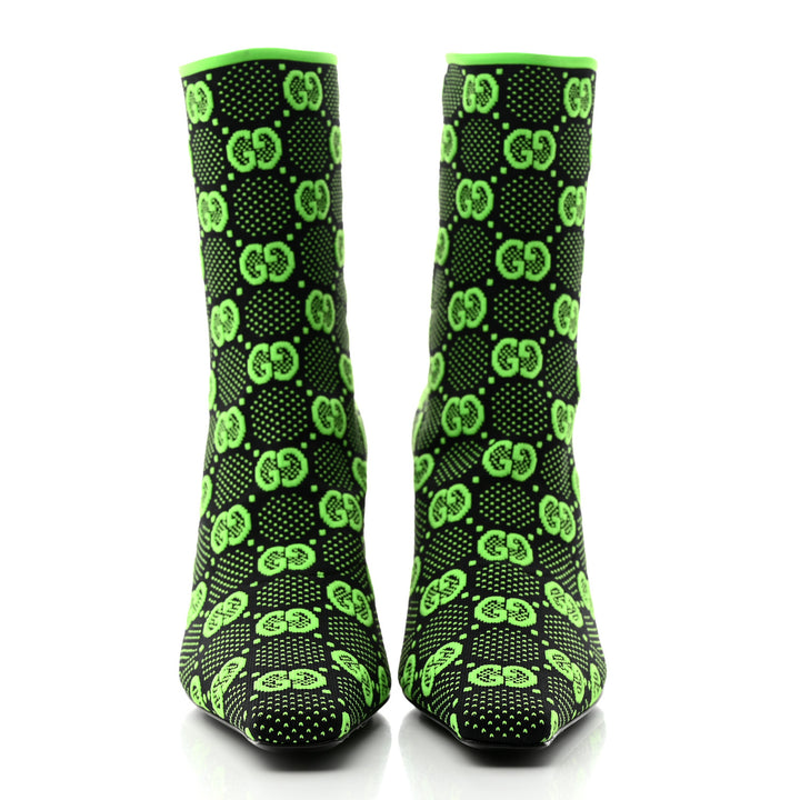 GUCCI  Green Monogram Ankle Boots Veronique Luxury Collections