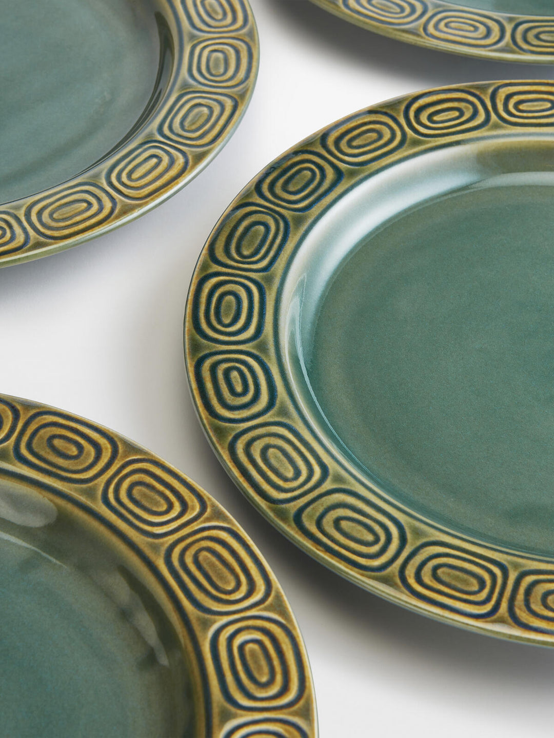 SOHO HOME  Four Pack Green Grace Side Plates Veronique Luxury Collections