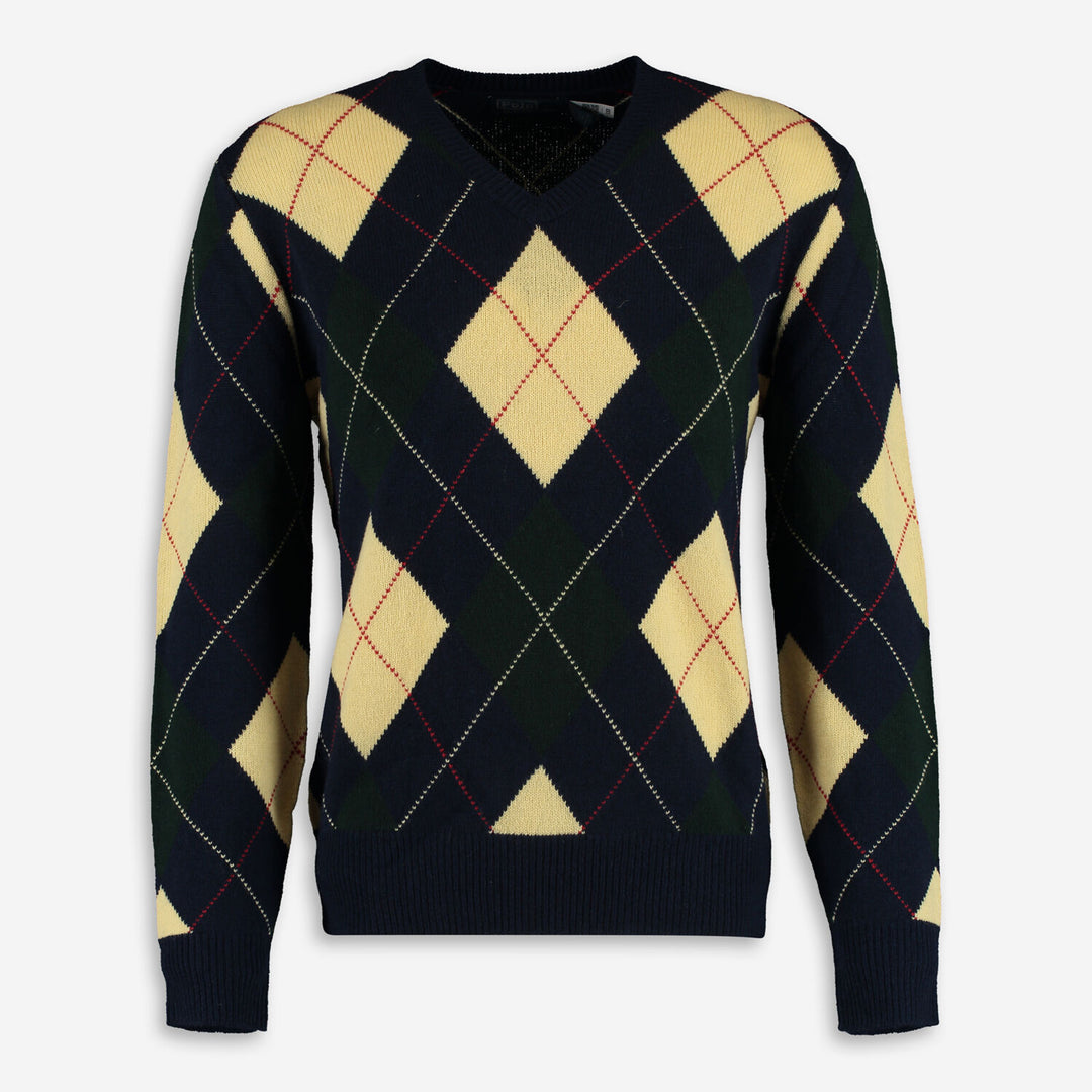 POLO RALPH LAUREN  Navy Wool Diamond Jumper Veronique Luxury Collections