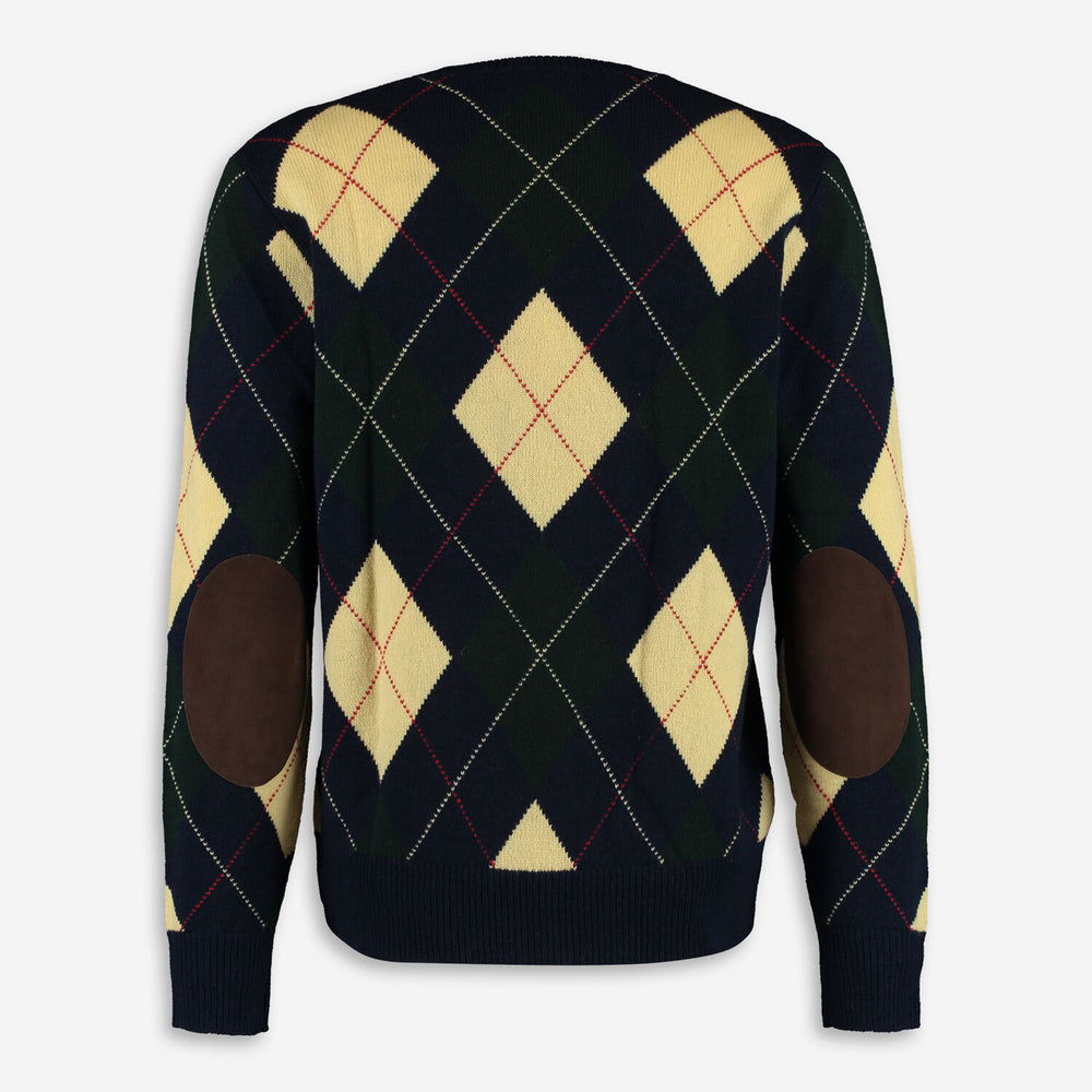POLO RALPH LAUREN  Navy Wool Diamond Jumper Veronique Luxury Collections