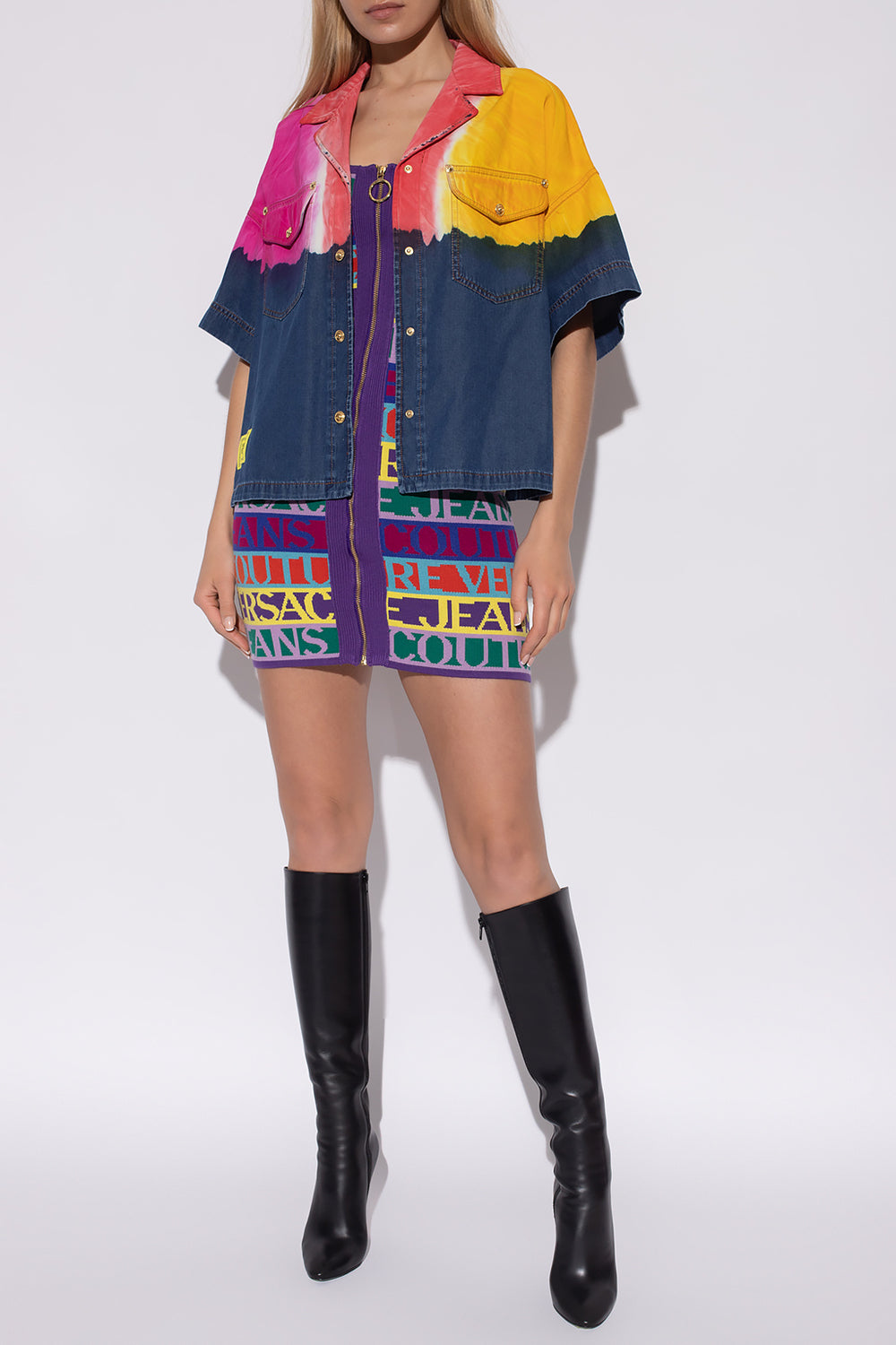 VERSACE JEANS COUTURE VERSACE JEANS COUTURE MULTICOLOUR TIE-DYE SHIRT Veronique Luxury Collections