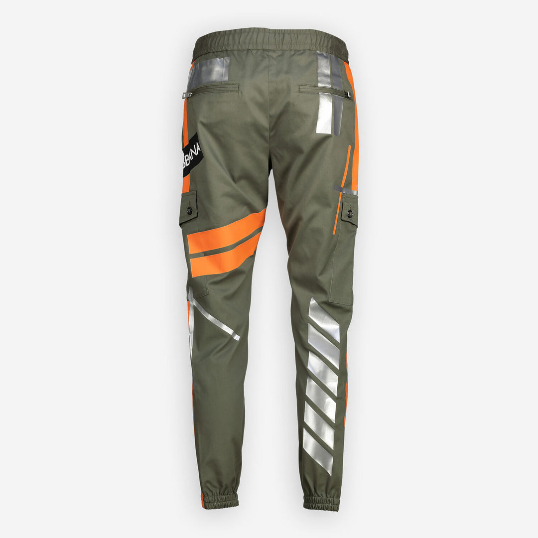 DOLCE & GABBANA  Khaki & Orange Cargo Trousers Veronique Luxury Collections