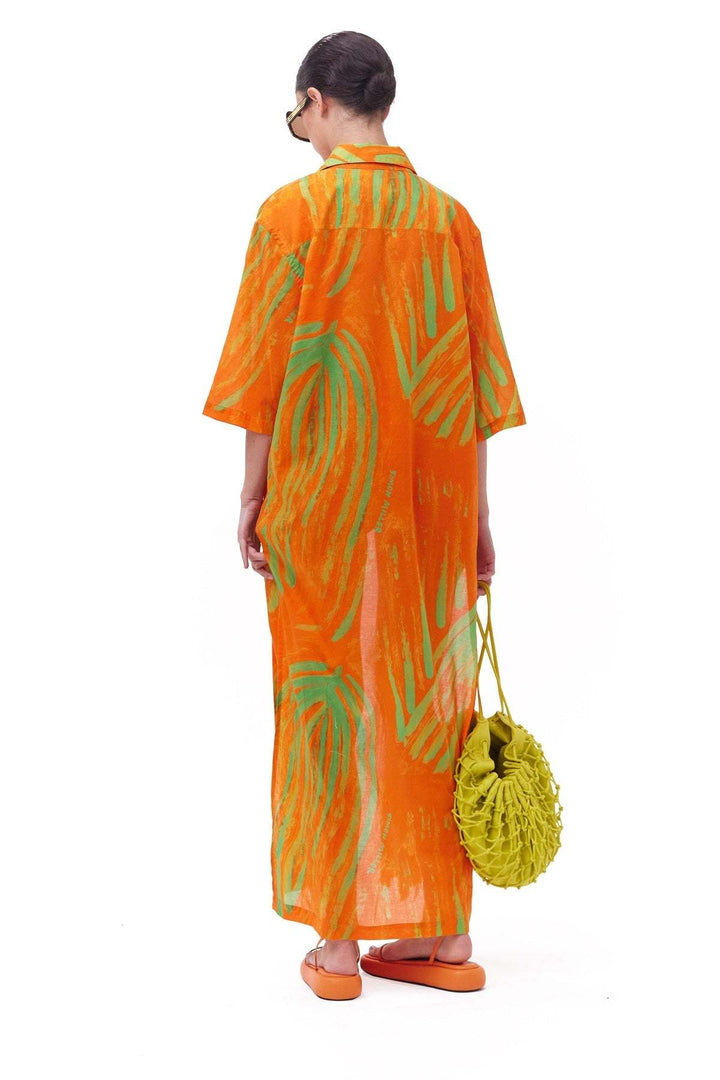 SIMON MILLER  Orange Leaf Dress Veronique Luxury Collections