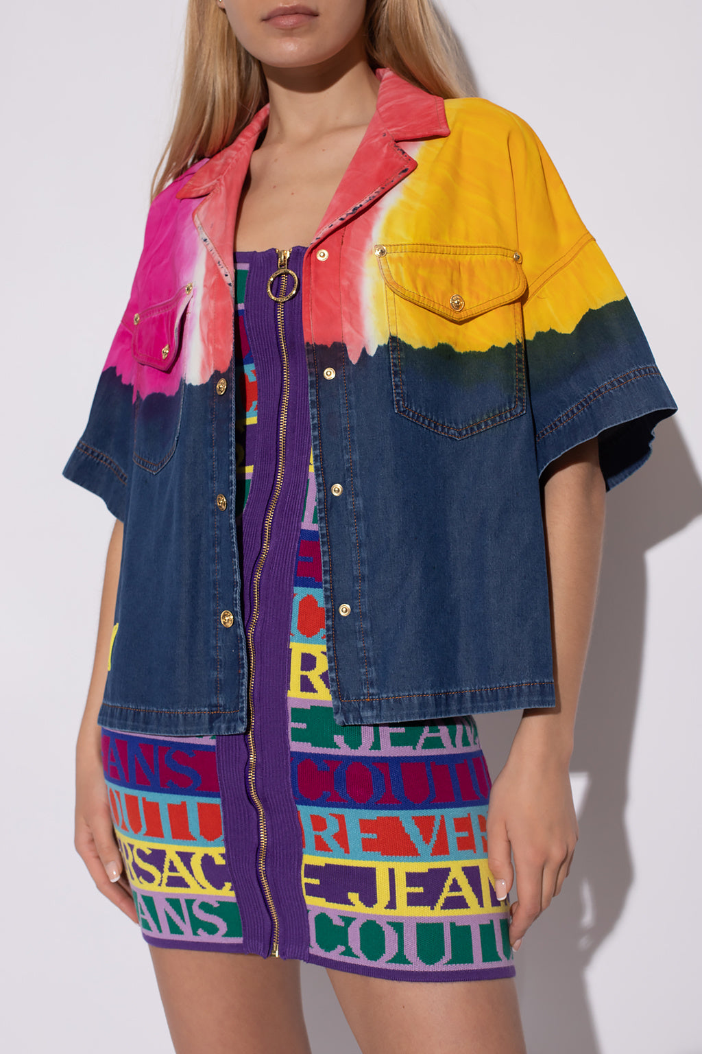 VERSACE JEANS COUTURE VERSACE JEANS COUTURE MULTICOLOUR TIE-DYE SHIRT Veronique Luxury Collections